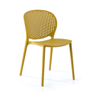 sedia da conferenza giallo tango di plastica senza braccioli 1