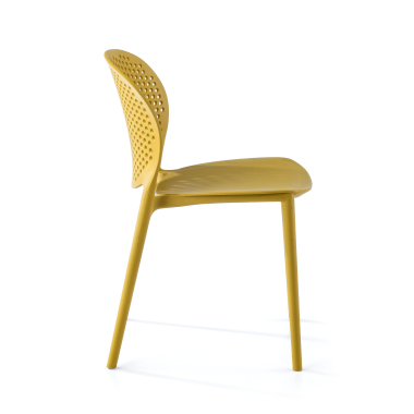 sedia da conferenza giallo tango di plastica senza braccioli 3