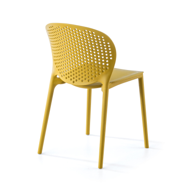 sedia da conferenza giallo tango di plastica senza braccioli 5