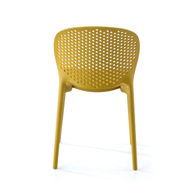 sedia da conferenza giallo tango di plastica senza braccioli 6