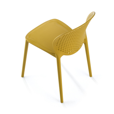 sedia da conferenza giallo tango di plastica senza braccioli 7
