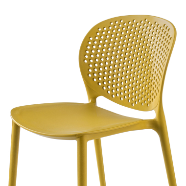 sedia da conferenza giallo tango di plastica senza braccioli 4