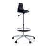 Sgabello da lavoro con schienale Polytec, ergonomico