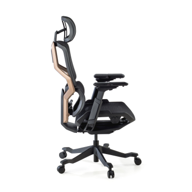 sedia ergonomica nero aeromax struttura nera rete transpirante braccioli regolabili 5d doppio supporto lombare poggiatesta 4