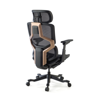 sedia ergonomica nero aeromax struttura nera rete transpirante braccioli regolabili 5d doppio supporto lombare poggiatesta 10
