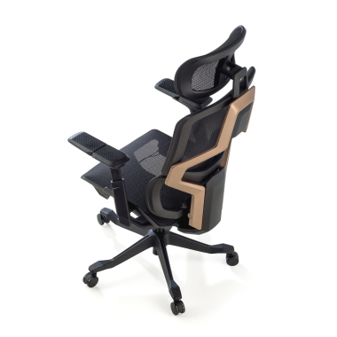 sedia ergonomica nero aeromax struttura nera rete transpirante braccioli regolabili 5d doppio supporto lombare poggiatesta 11