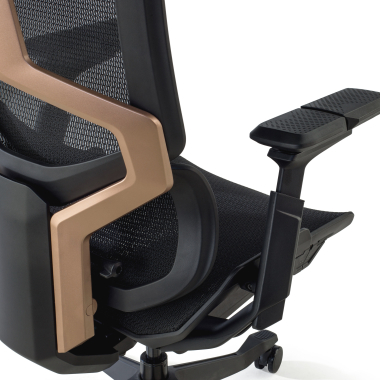 sedia ergonomica nero aeromax struttura nera rete transpirante braccioli regolabili 5d doppio supporto lombare poggiatesta 9