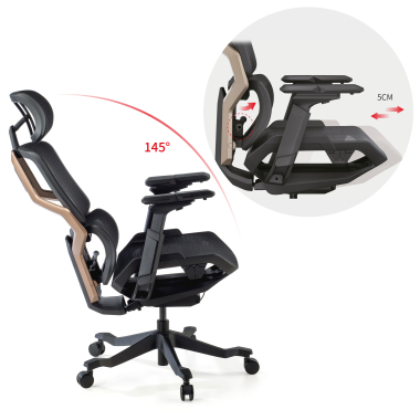 sedia ergonomica nero aeromax struttura nera rete transpirante braccioli regolabili 5d doppio supporto lombare poggiatesta 5