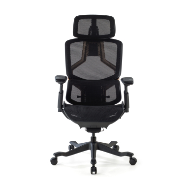 sedia ergonomica nero aeromax struttura nera rete transpirante braccioli regolabili 5d doppio supporto lombare poggiatesta 3
