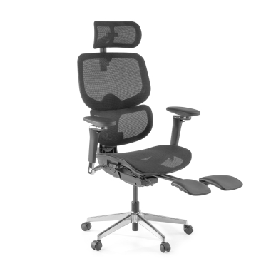 sedia ergonomica nero erghos x2 rete transpirante braccioli regolabili 5d doppio supporto lombare poggiatesta poggiapiedi estensibile 1