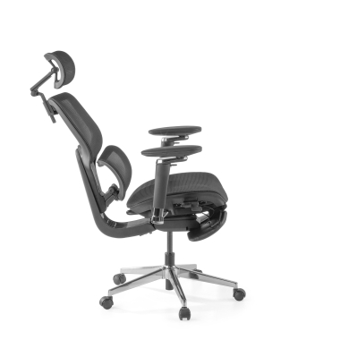sedia ergonomica nero erghos x2 rete transpirante braccioli regolabili 5d doppio supporto lombare poggiatesta poggiapiedi estensibile 8
