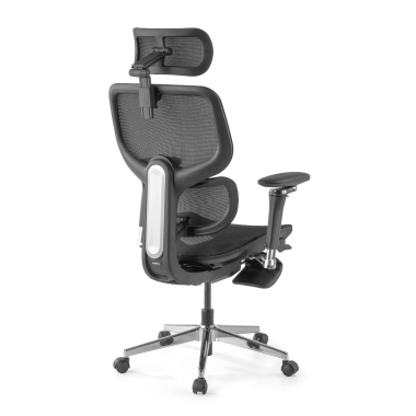 sedia ergonomica nero erghos x2 rete transpirante braccioli regolabili 5d doppio supporto lombare poggiatesta poggiapiedi estensibile 12