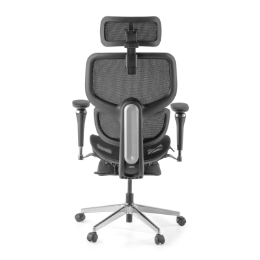 sedia ergonomica nero erghos x2 rete transpirante braccioli regolabili 5d doppio supporto lombare poggiatesta poggiapiedi estensibile 7
