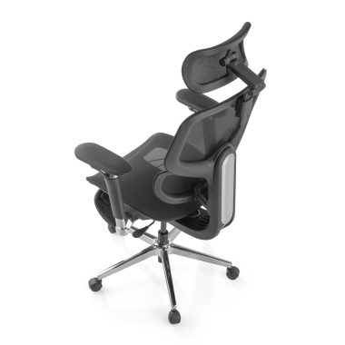 sedia ergonomica nero erghos x2 rete transpirante braccioli regolabili 5d doppio supporto lombare poggiatesta poggiapiedi estensibile 13