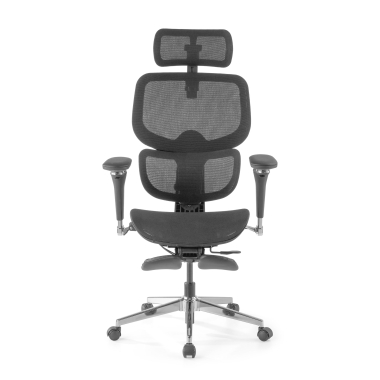 sedia ergonomica nero erghos x2 rete transpirante braccioli regolabili 5d doppio supporto lombare poggiatesta poggiapiedi estensibile 6
