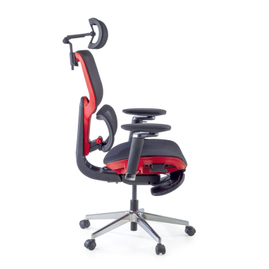 sedia ergonomica rosso erghos x2 rete transpirante braccioli regolabili 5d doppio supporto lombare poggiatesta poggiapiedi estensibile 6