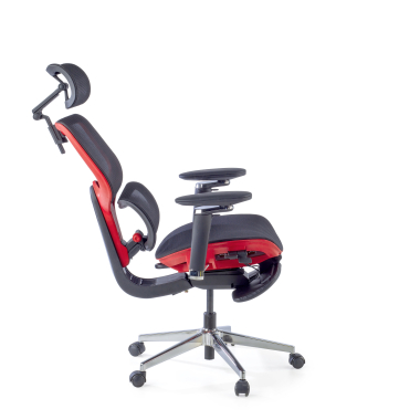 sedia ergonomica rosso erghos x2 rete transpirante braccioli regolabili 5d doppio supporto lombare poggiatesta poggiapiedi estensibile 7