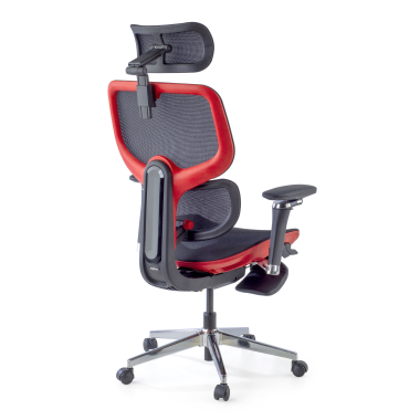 sedia ergonomica rosso erghos x2 rete transpirante braccioli regolabili 5d doppio supporto lombare poggiatesta poggiapiedi estensibile 11