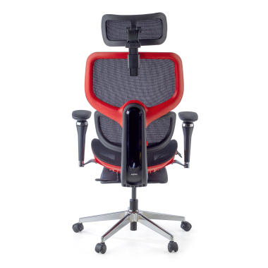 sedia ergonomica rosso erghos x2 rete transpirante braccioli regolabili 5d doppio supporto lombare poggiatesta poggiapiedi estensibile 8