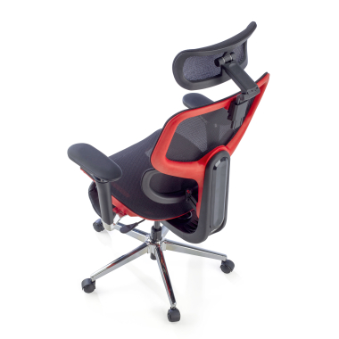 sedia ergonomica rosso erghos x2 rete transpirante braccioli regolabili 5d doppio supporto lombare poggiatesta poggiapiedi estensibile 13