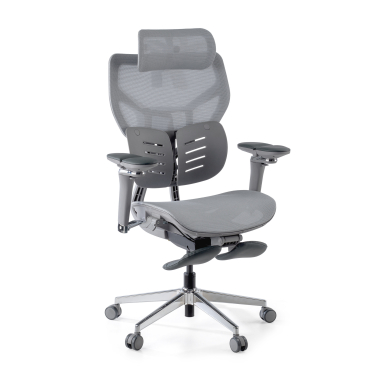 sedia ergonomica grigio erghos x3 rete transpirante braccioli regolabili 5d doppio supporto lombare poggiatesta 8