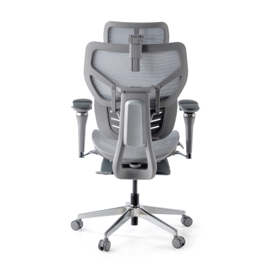 sedia ergonomica grigio erghos x3 rete transpirante braccioli regolabili 5d doppio supporto lombare poggiatesta 9