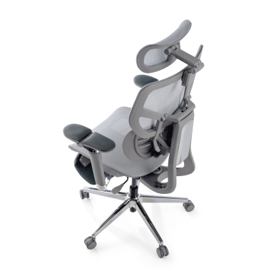 sedia ergonomica grigio erghos x3 rete transpirante braccioli regolabili 5d doppio supporto lombare poggiatesta 14