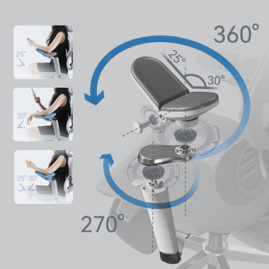 sedia ergonomica grigio erghos x3 rete transpirante braccioli regolabili 5d doppio supporto lombare poggiatesta 6