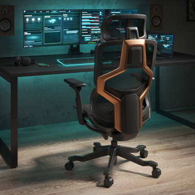 sedia ergonomica nero aeromax struttura nera rete transpirante braccioli regolabili 5d doppio supporto lombare poggiatesta 2