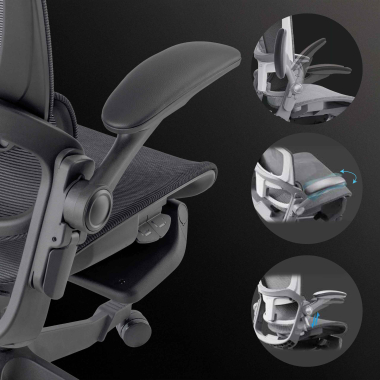 sedia ergonomica nero erghos x1 rete transpirante braccioli regolabili 3d doppio supporto lombare poggiatesta 5