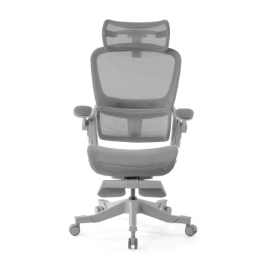 sedia ergonomica bianco grigio erghos x1 rete transpirante braccioli regolabili 3d doppio supporto lombare poggiatesta 3