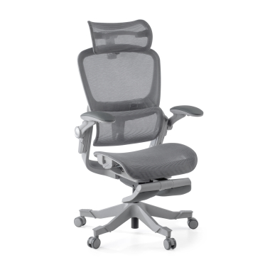 sedia ergonomica bianco grigio erghos x1 rete transpirante braccioli regolabili 3d doppio supporto lombare poggiatesta 8