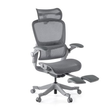 sedia ergonomica bianco grigio erghos x1 rete transpirante braccioli regolabili 3d doppio supporto lombare poggiatesta 1