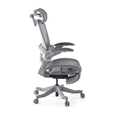 sedia ergonomica bianco grigio erghos x1 rete transpirante braccioli regolabili 3d doppio supporto lombare poggiatesta 9