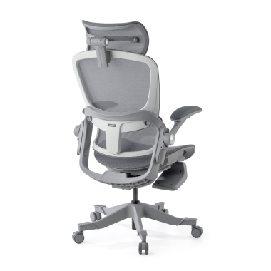 sedia ergonomica bianco grigio erghos x1 rete transpirante braccioli regolabili 3d doppio supporto lombare poggiatesta 12