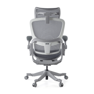 sedia ergonomica bianco grigio erghos x1 rete transpirante braccioli regolabili 3d doppio supporto lombare poggiatesta 11