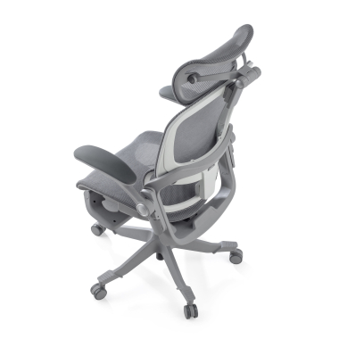 sedia ergonomica bianco grigio erghos x1 rete transpirante braccioli regolabili 3d doppio supporto lombare poggiatesta 14