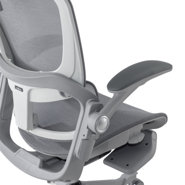 sedia ergonomica bianco grigio erghos x1 rete transpirante braccioli regolabili 3d doppio supporto lombare poggiatesta 7