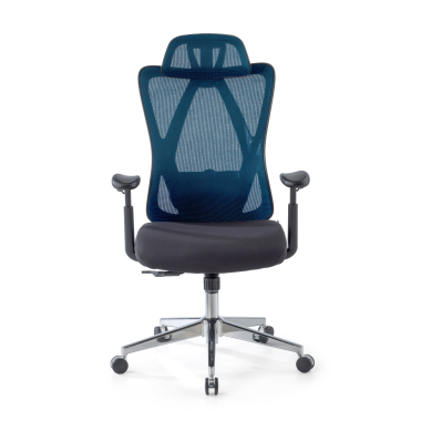 sedia ergonomica blu matrix rete transpirante braccioli mobili supporto lombare poggiatesta 3
