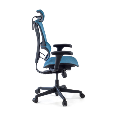 sedia ergonomica blu sedia da ufficio rete transpirante braccioli regolabili 3d supporto lombare poggiatesta 5