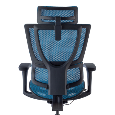 sedia ergonomica blu sedia da ufficio rete transpirante braccioli regolabili 3d supporto lombare poggiatesta 3