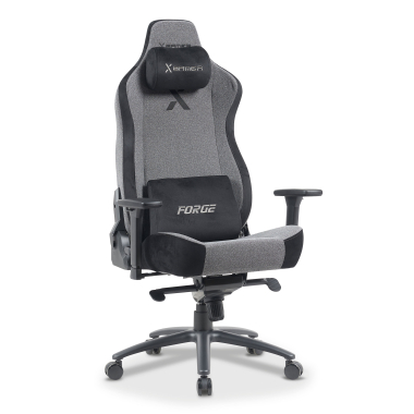 sedia gaming grigio forge tessuto braccioli regolabili 3d cuscino lombare e cervicale poggiatesta 7