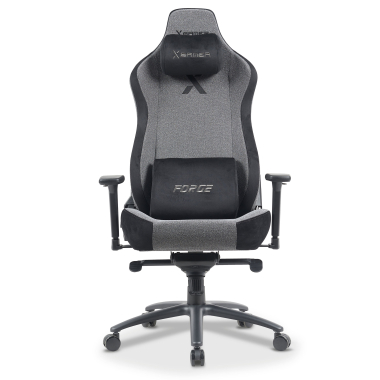 sedia gaming grigio forge tessuto braccioli regolabili 3d cuscino lombare e cervicale poggiatesta 3