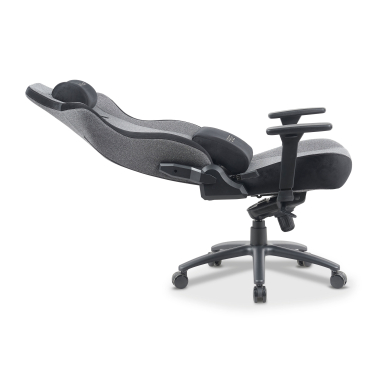 sedia gaming grigio forge tessuto braccioli regolabili 3d cuscino lombare e cervicale poggiatesta 5