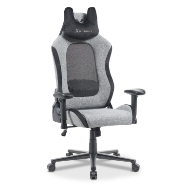 sedia gaming grigio vital tessuto braccioli mobili cuscino poggiatesta poggiatesta 1