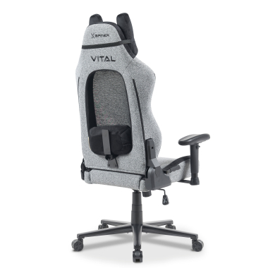 sedia gaming grigio vital tessuto braccioli mobili cuscino poggiatesta poggiatesta 12