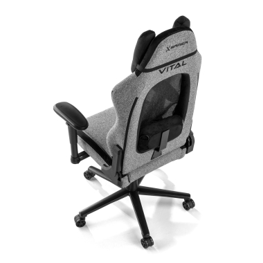 sedia gaming grigio vital tessuto braccioli mobili cuscino poggiatesta poggiatesta 10