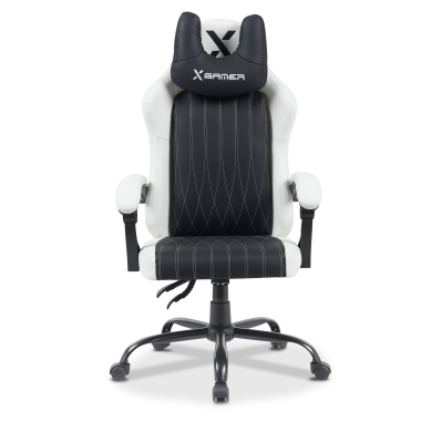 sedia gaming bianco nero titan ecopelle braccioli ribaltabili cuscino poggiatesta poggiatesta 3