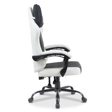sedia gaming bianco nero titan ecopelle braccioli ribaltabili cuscino poggiatesta poggiatesta 6