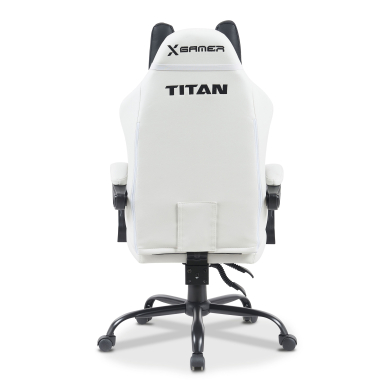 sedia gaming bianco nero titan ecopelle braccioli ribaltabili cuscino poggiatesta poggiatesta 7